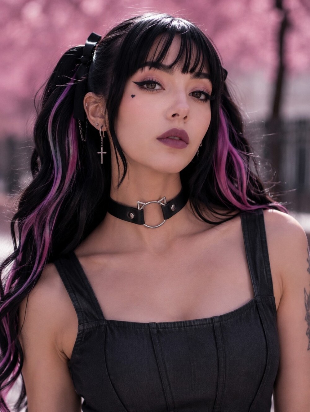 NEW Black Faux Leather Cat Choker
